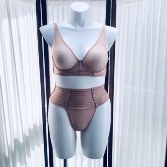 VS Strappy Unlined Bra and High Waist Thong NEW